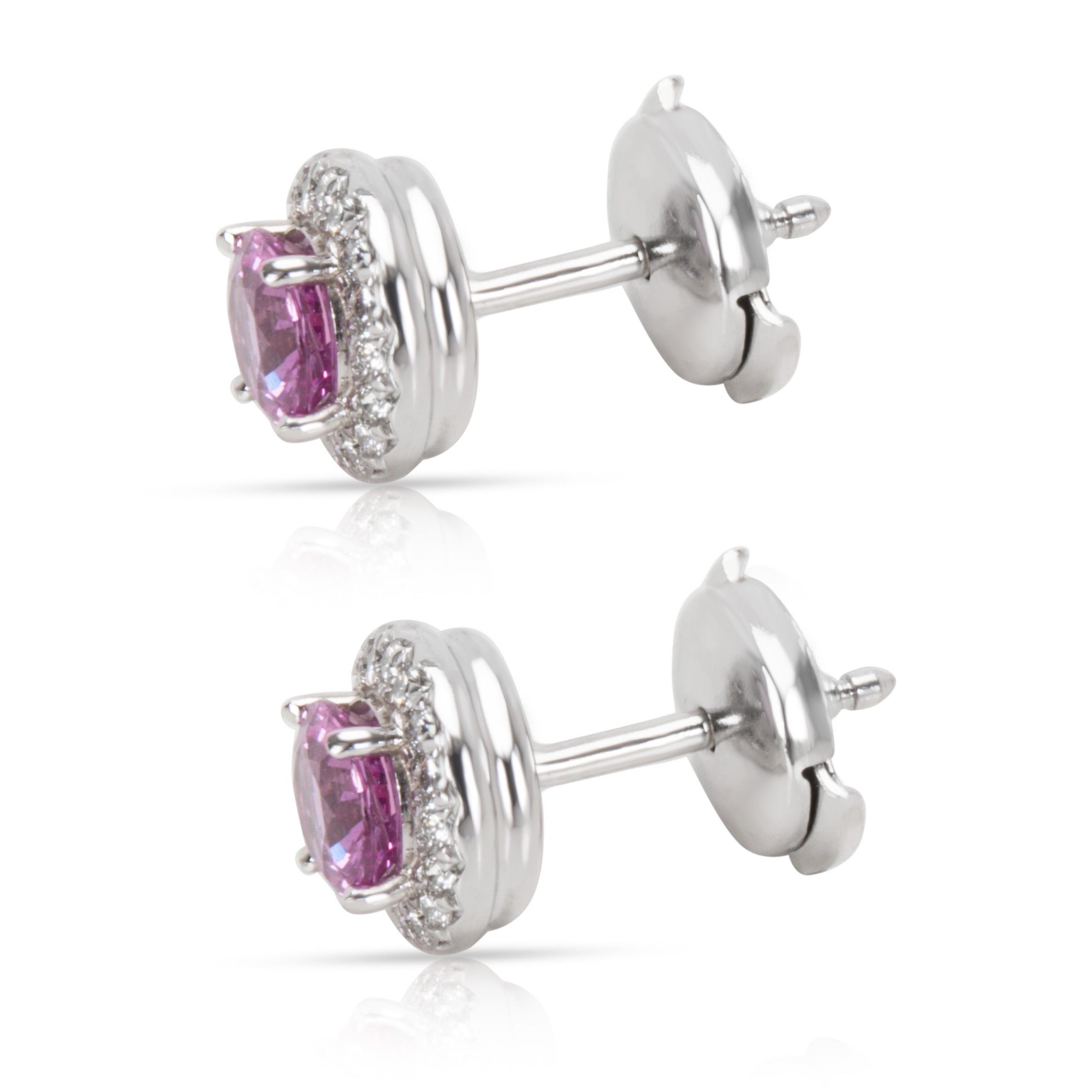 Tiffany & Co. Soleste Pink Sapphire & Diamond Earrings in Platinum 0.18 ctw