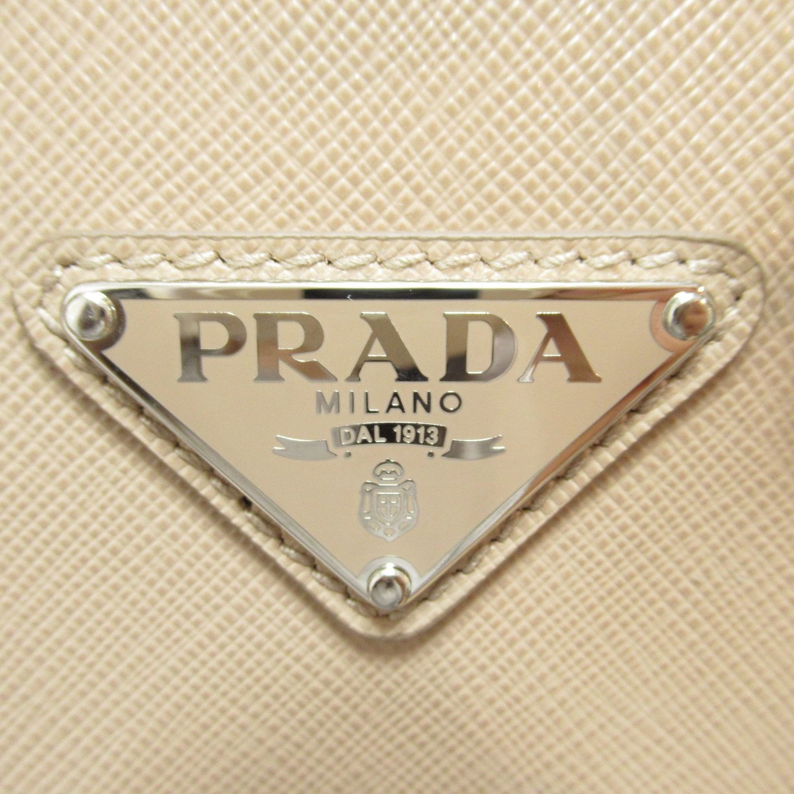 Prada Shoulder Bag Leather Beige Pink