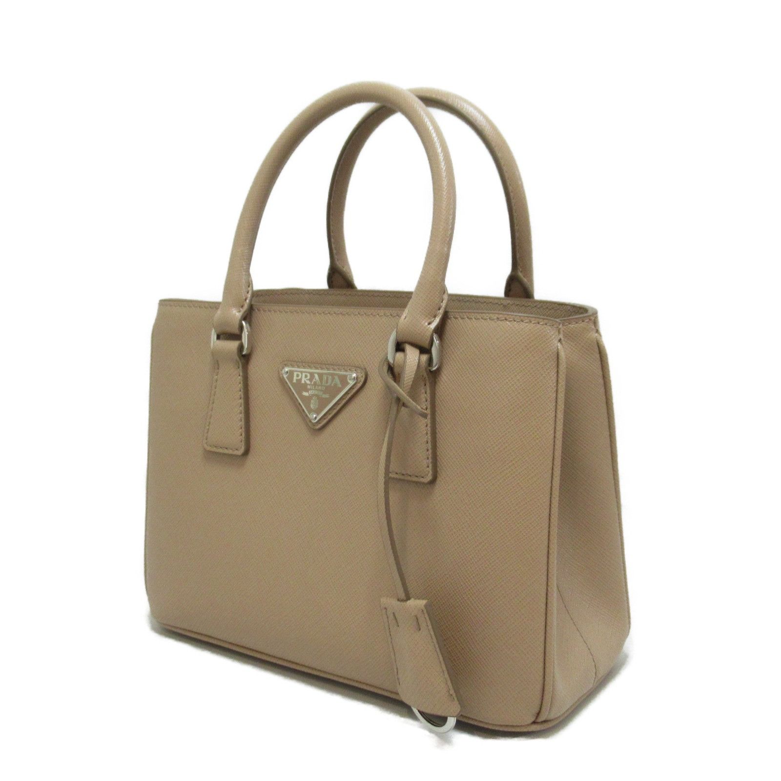 Prada Shoulder Bag Leather Beige Pink