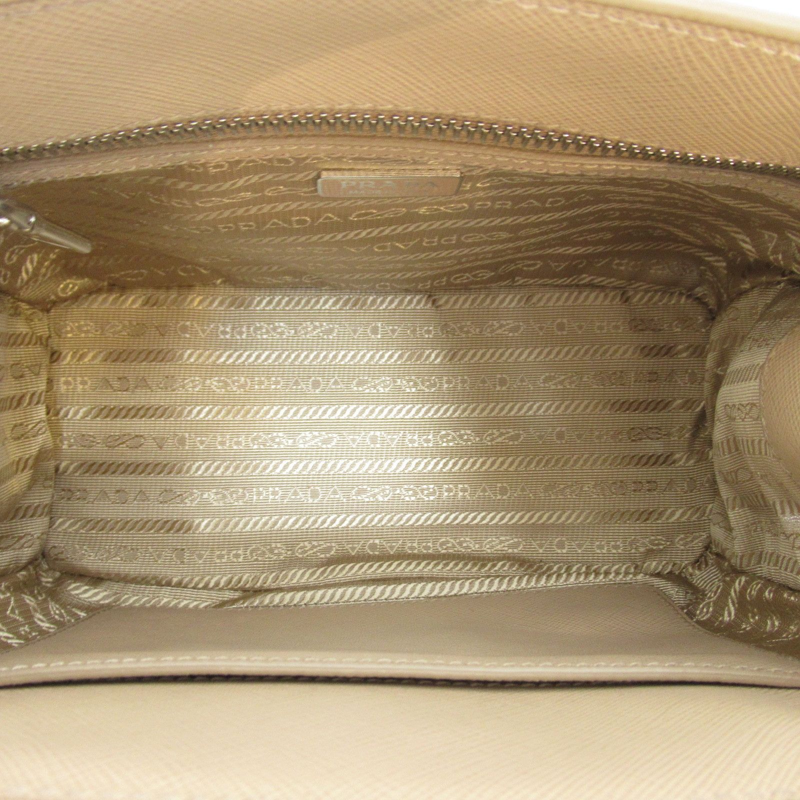 Prada Shoulder Bag Leather Beige Pink