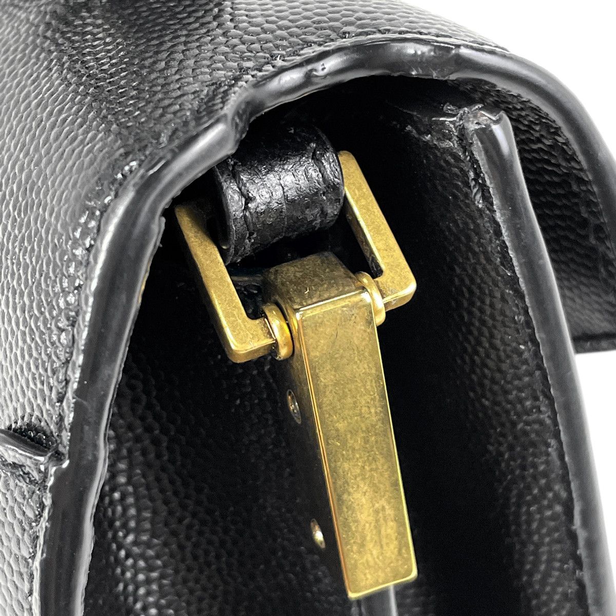 Saint Laurent Mini Handle Bag Leather Black