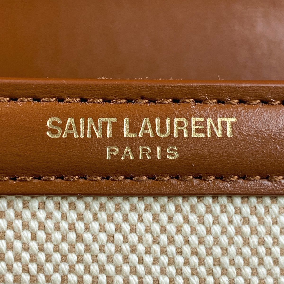 Saint Laurent Cassandra Top Handle Shoulder Bag Natural Brown