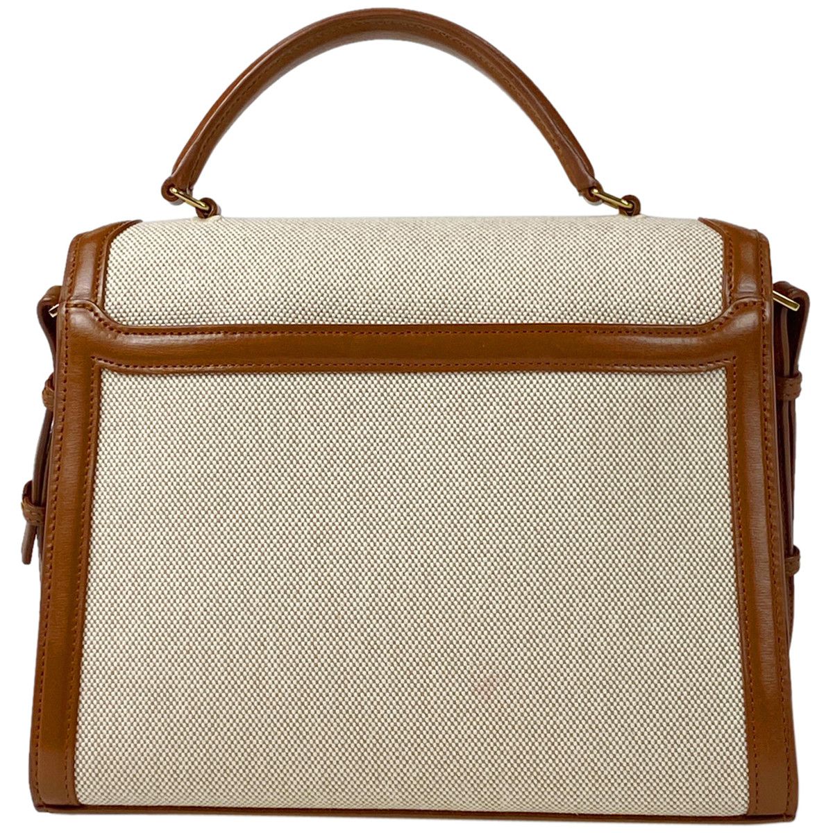 Saint Laurent Cassandra Top Handle Shoulder Bag Natural Brown