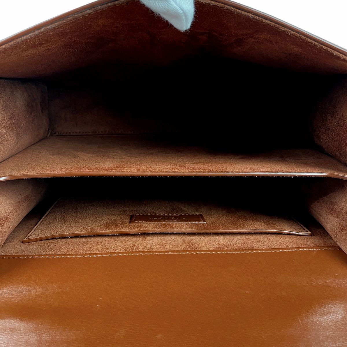 Saint Laurent Cassandra Top Handle Shoulder Bag Natural Brown