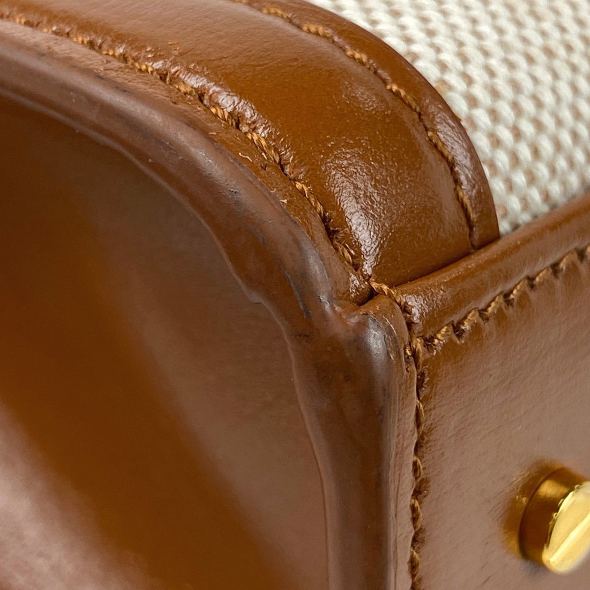 Saint Laurent Cassandra Top Handle Shoulder Bag Natural Brown
