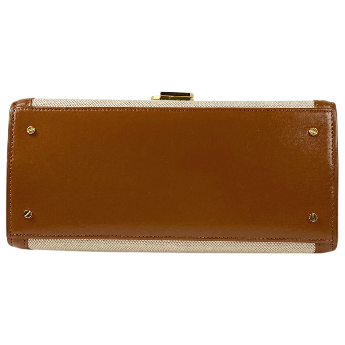 Saint Laurent Cassandra Top Handle Shoulder Bag Natural Brown