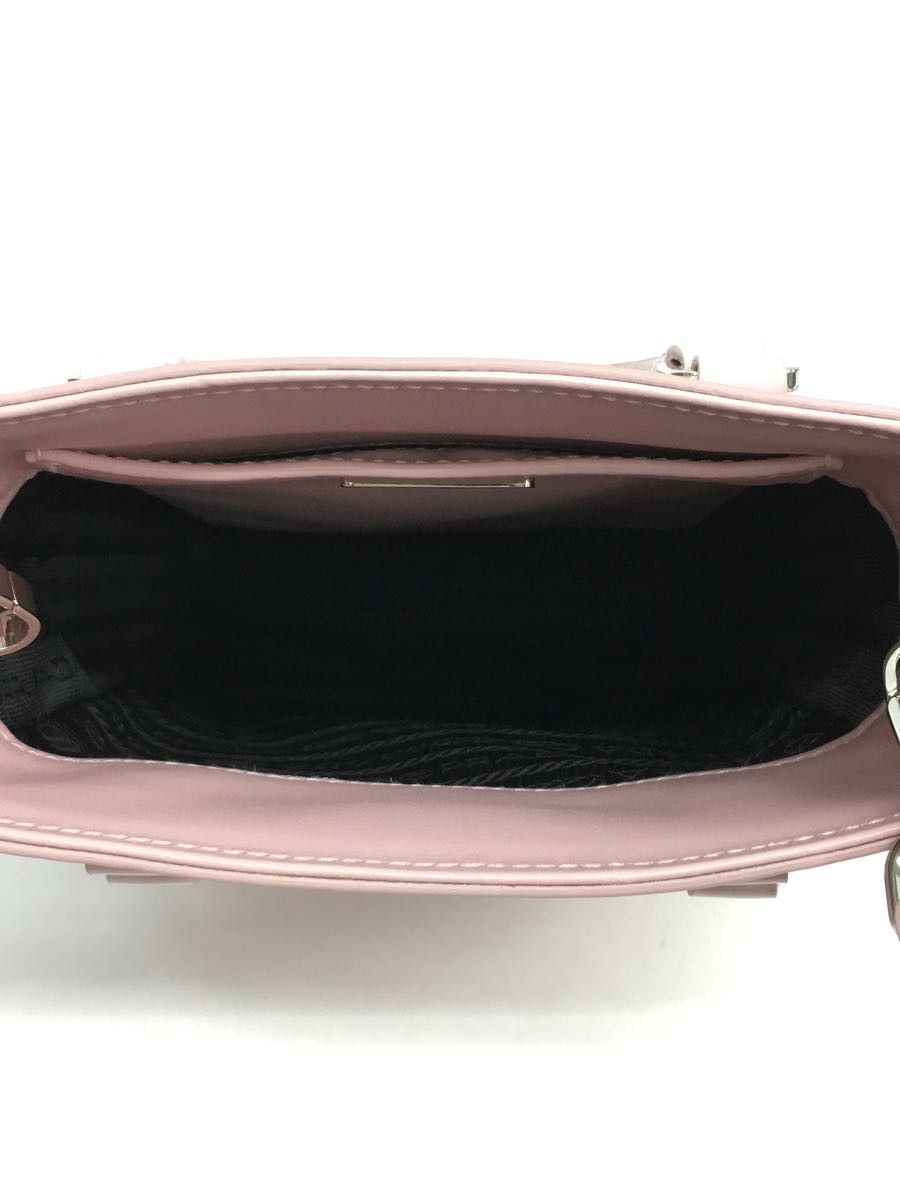 Prada Small Brushed Leather Tote Bag Triangle Logo Crossbody Bag Pink