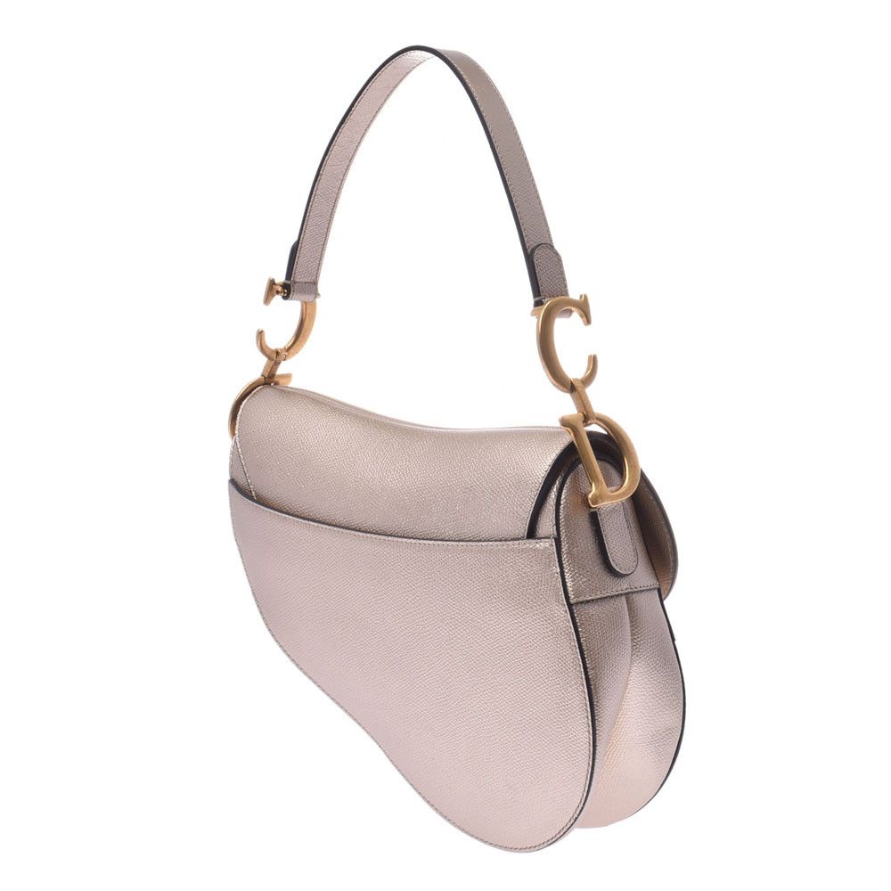 Dior Christian Dior Saddle Bag Gold Hardware Calf 2way Metallic Gold
