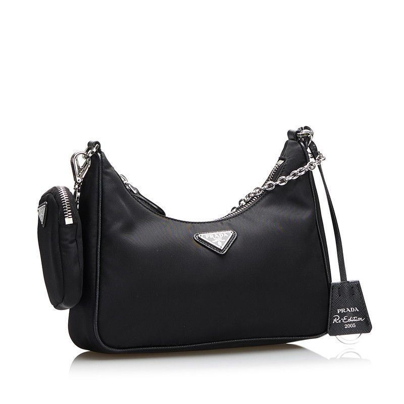 Prada Prada Shoulder Bag Nylon Leather Black Size ONE SIZE - 3 Thumbnail