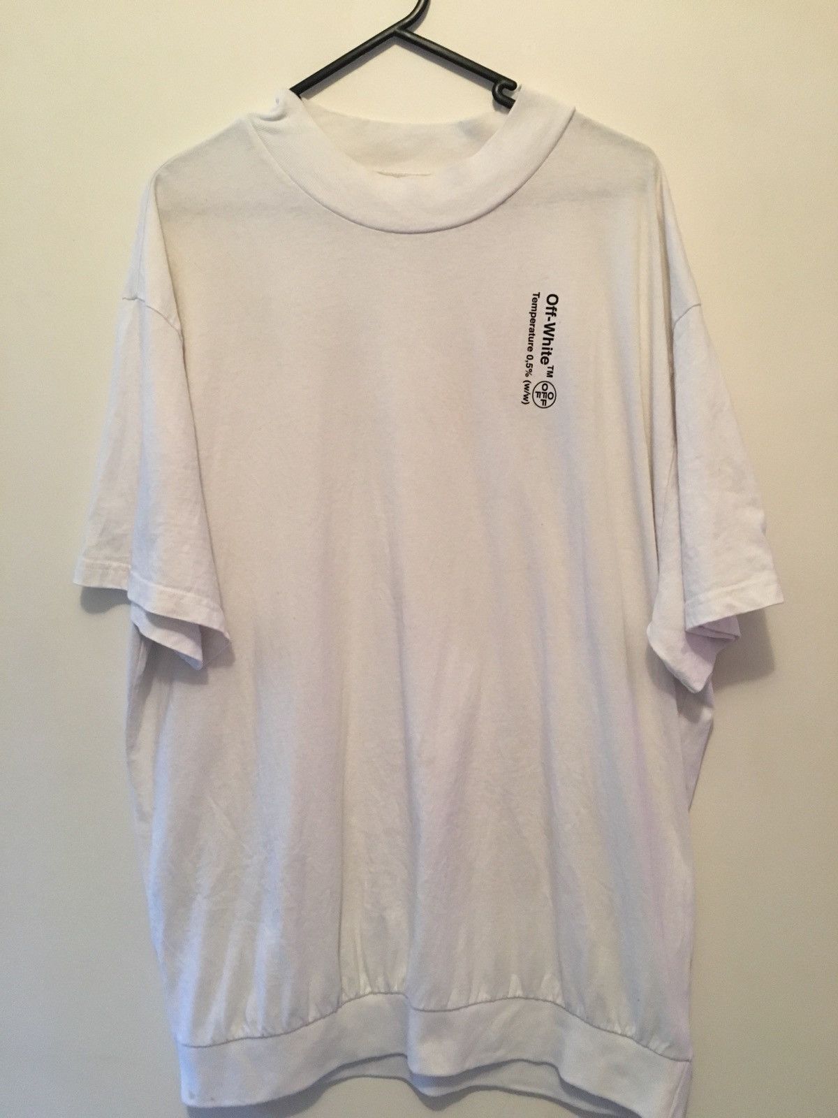 Off white mock neck tee deals