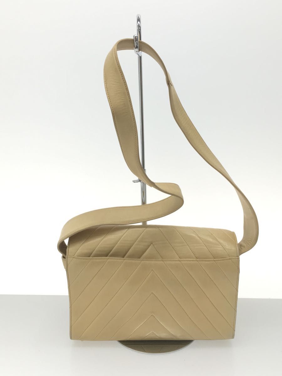 Chanel Stitch Shoulder Bag Coco Mark Beige