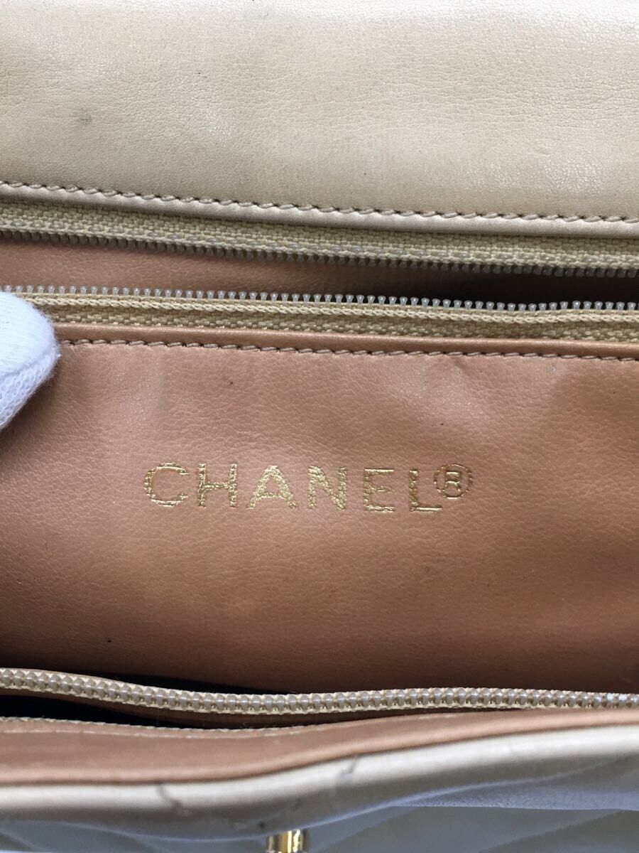 Chanel Stitch Shoulder Bag Coco Mark Beige