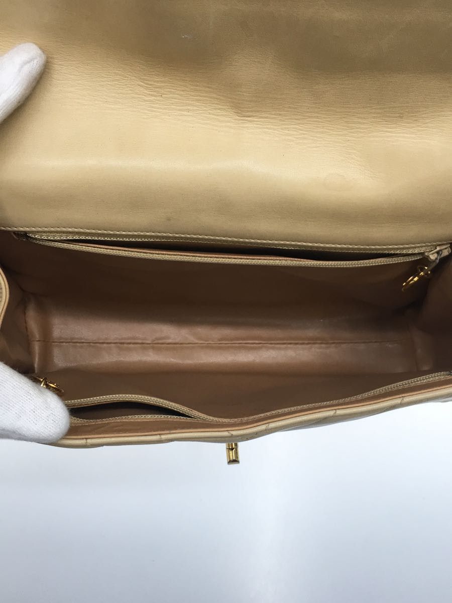 Chanel Stitch Shoulder Bag Coco Mark Beige