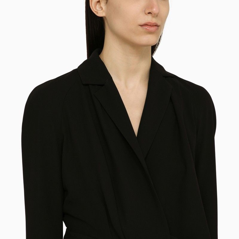 ワンピース DRIES VAN NOTEN BLACK WOOL-BLEND DRESS WITH DRAPE Dries Van Noten Dries Van Noten Black Wool-Blend Dress With