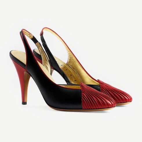 Gucci Pleats Slingback Pumps SIZE 38