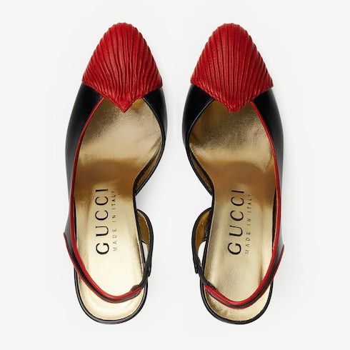 Gucci Pleats Slingback Pumps SIZE 38