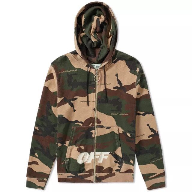 Off-White OFF-WHITE CAMO ZIP HOODIE | Grailed