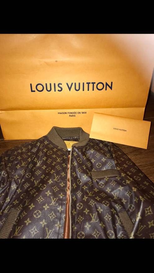 Louis Vuitton Dapper Dan “Members Only” Leather Monogram Bomber Jacket lot  Sz L