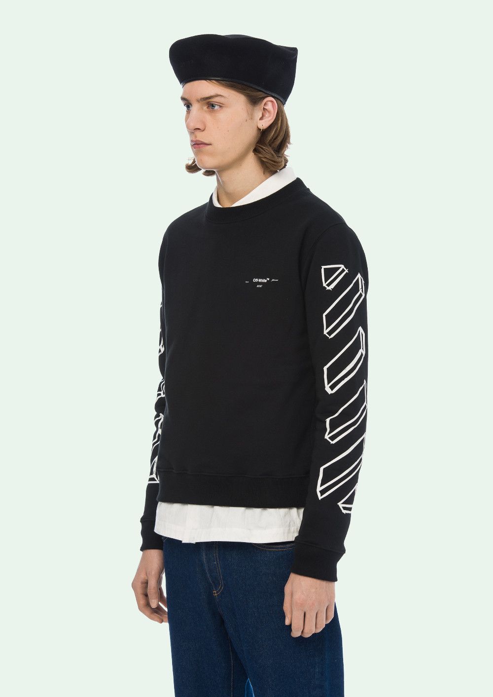 Off White 3D MARKER LINE CREWNECK Grailed