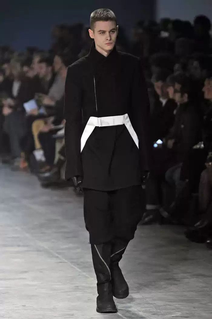 Rick Owens RICK OWENS 11fw LIMO season show black and white geometric wool trench coat. Size US M / EU 48-50 / 2 - 2 Thumbnail