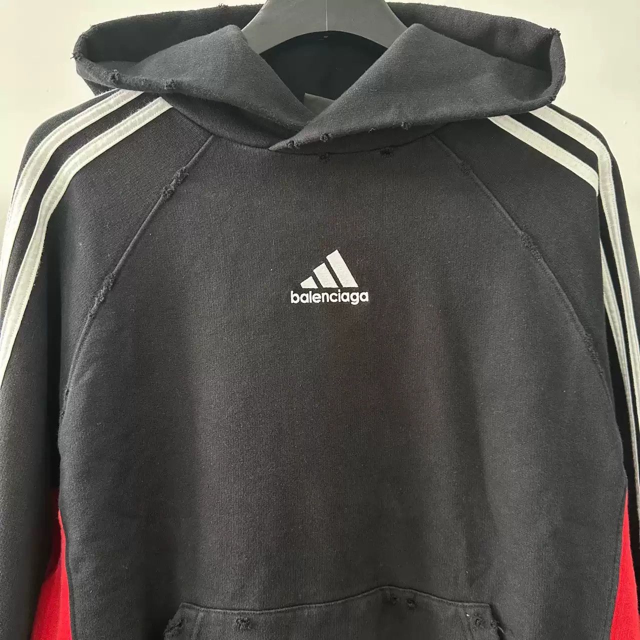 Balenciaga Balenciaga SS23 Adidas Co branded Embroidered Logo Block Color Hoodie Size US XS / EU 42 / 0 - 3 Thumbnail