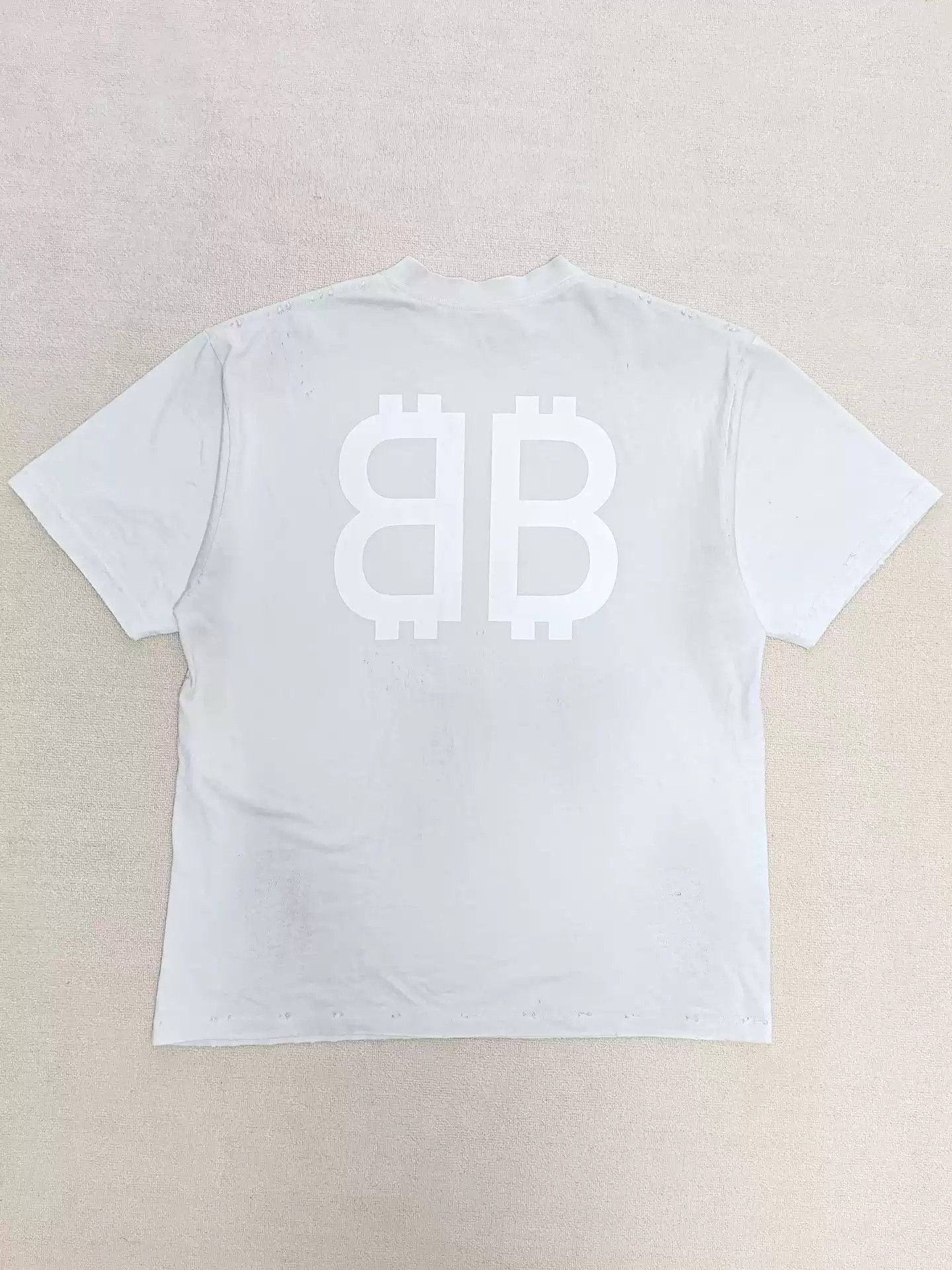 Balenciaga Balenciaga 23FW mud dyed Bitcoin distressed T-shirt Size US S / EU 44-46 / 1 - 3 Thumbnail