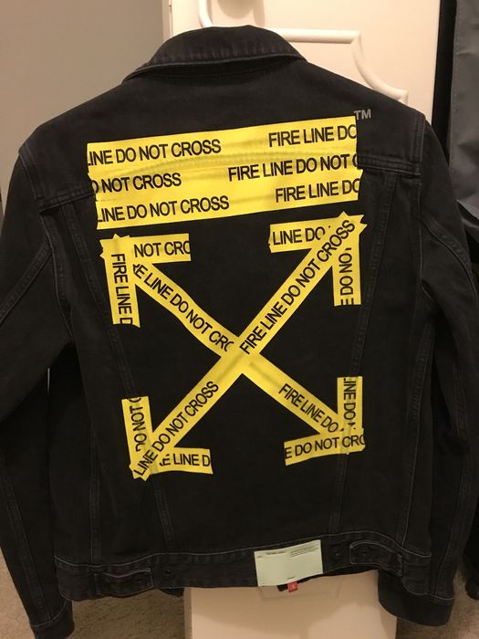 Off white firetape denim jacket hotsell
