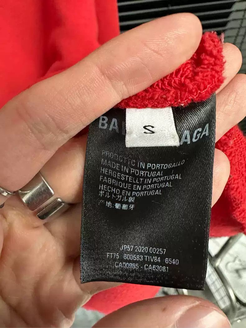Balenciaga Balenciaga front and rear logo red hoodie Size US S / EU 44-46 / 1 - 3 Thumbnail