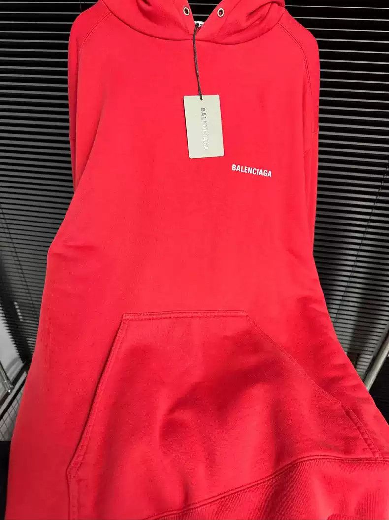 Balenciaga Balenciaga front and rear logo red hoodie Size US S / EU 44-46 / 1 - 9 Thumbnail