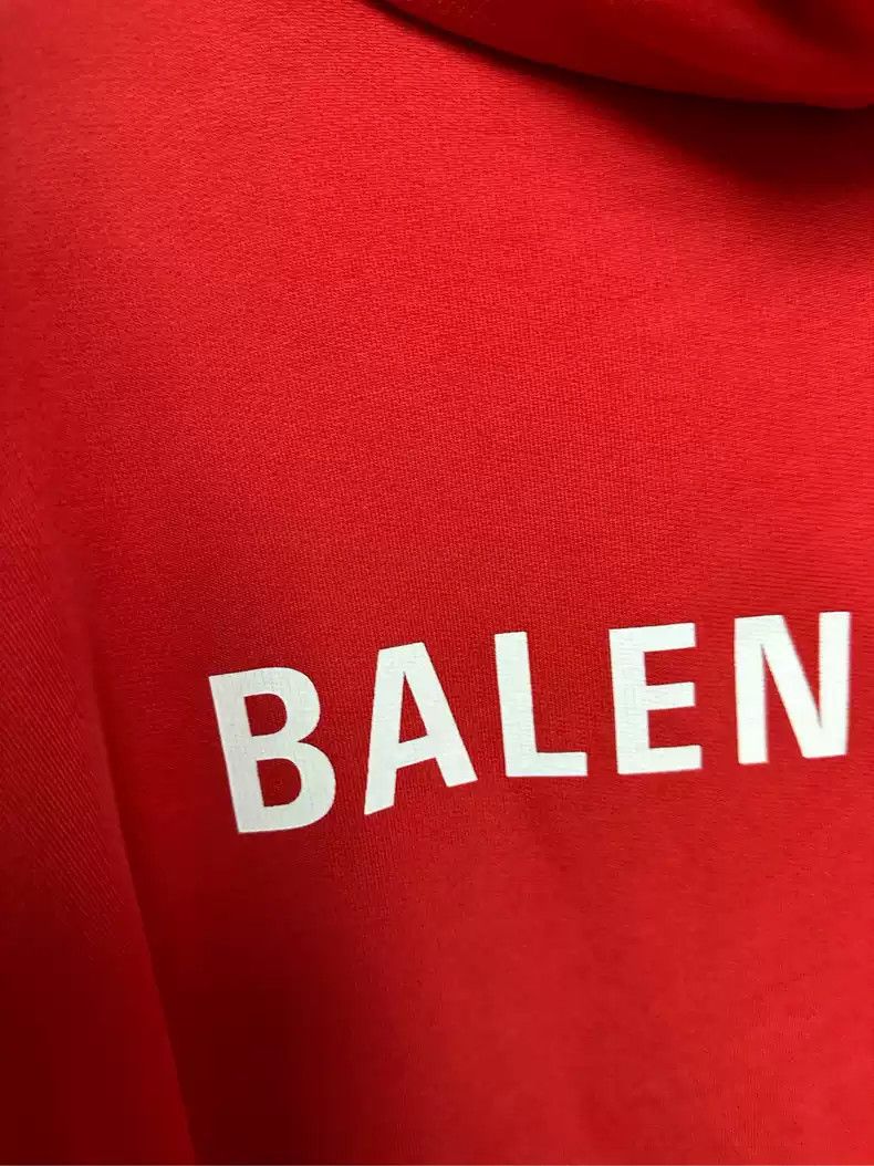 Balenciaga Balenciaga front and rear logo red hoodie Size US S / EU 44-46 / 1 - 7 Thumbnail