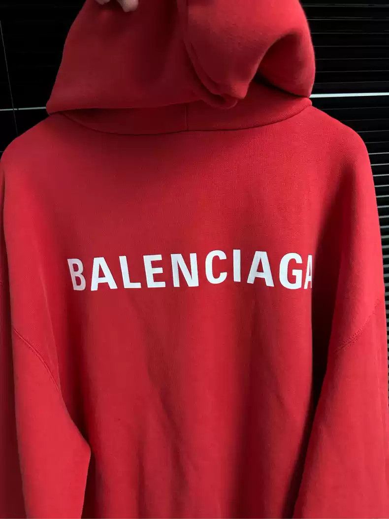 Balenciaga Balenciaga front and rear logo red hoodie Size US S / EU 44-46 / 1 - 4 Thumbnail