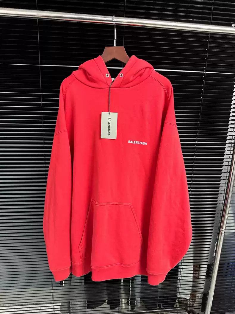 Balenciaga Balenciaga front and rear logo red hoodie Size US S / EU 44-46 / 1 - 2 Thumbnail