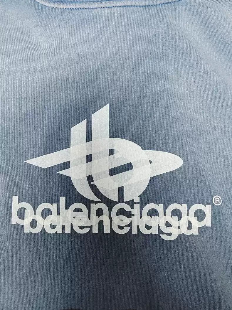 Balenciaga Balenciaga 23fw Phantom Overlap 3B Gradient Blue Washed Old Hoodie Size US M / EU 48-50 / 2 - 4 Thumbnail