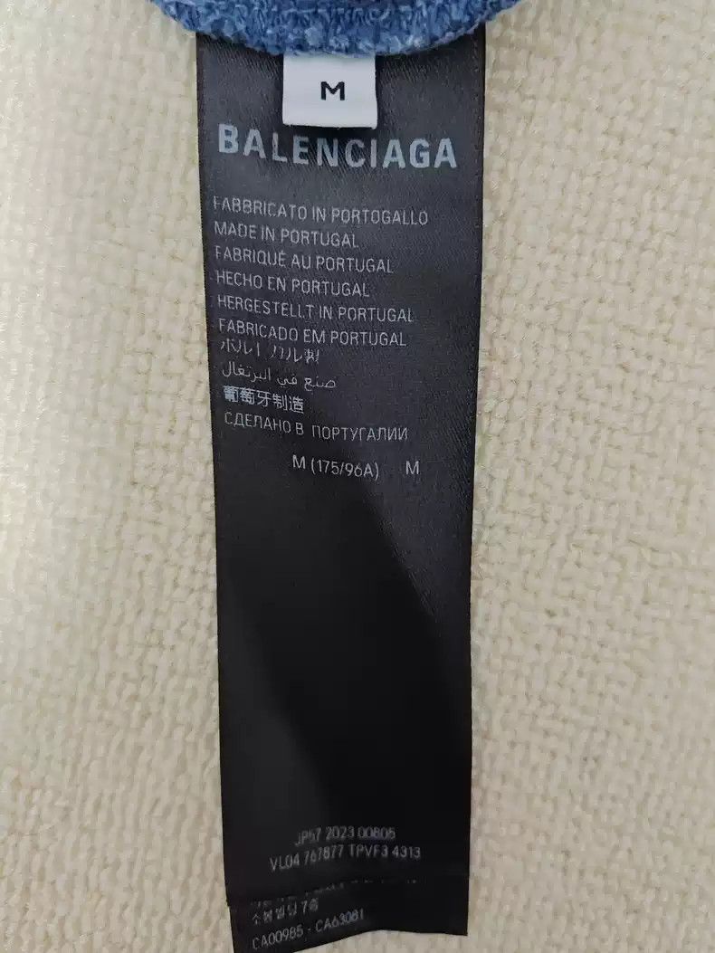 Balenciaga Balenciaga 23fw Phantom Overlap 3B Gradient Blue Washed Old Hoodie Size US M / EU 48-50 / 2 - 6 Thumbnail