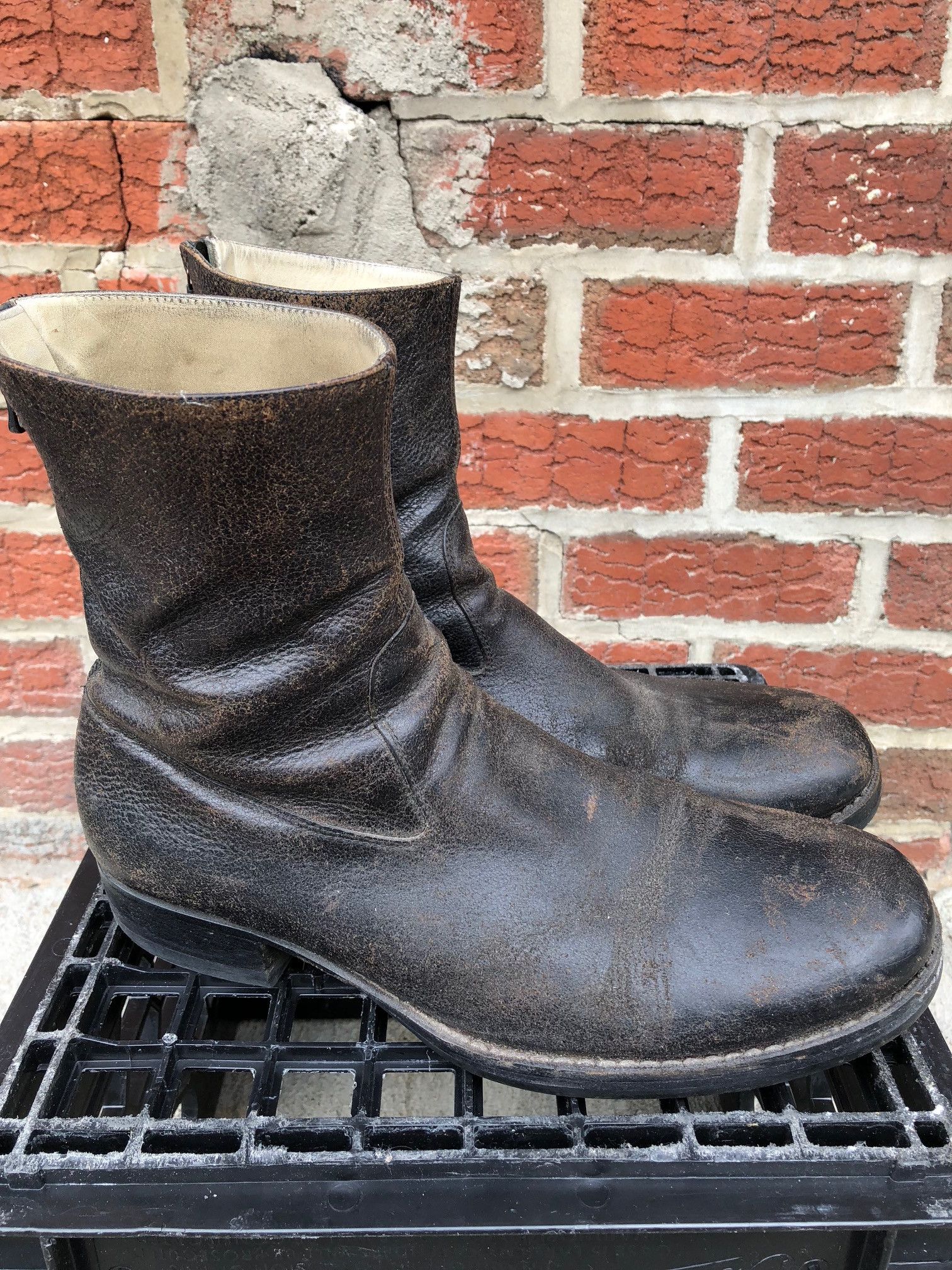 美品 CARPE DIEM 復刻 Back Zip Boots S21M VA0 𝔇ℜℑ𝔈𝔚 | Carpe Diem AW06-07 “S21M” Reverse Horsehide
