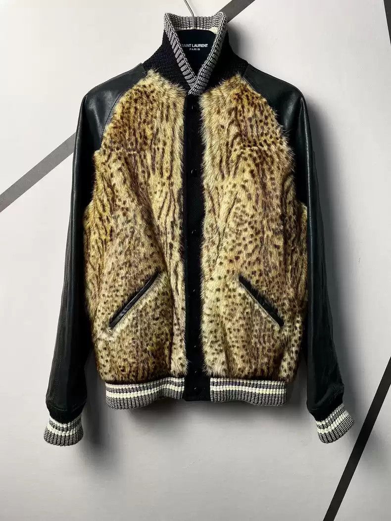 Saint Laurent Paris Saint laurent slp authentic 14 autumn and winter catwalk models dry and lazy fur stitching calfskin Size US S / EU 44-46 / 1 - 3 Thumbnail
