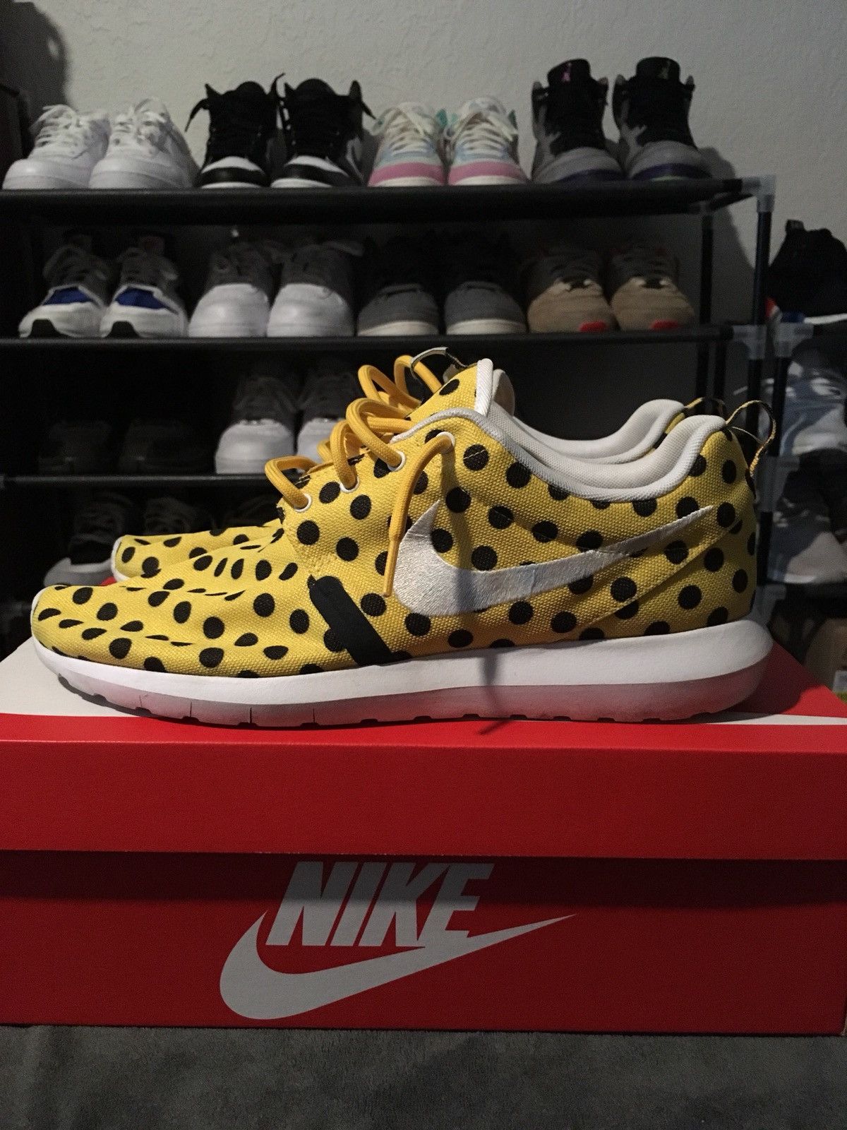 Nike Nike Roshe Run Yellow Polka Dot Size US 11 / EU 44 - 3 Thumbnail