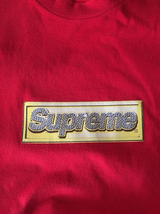 Supreme gold hot sale box logo