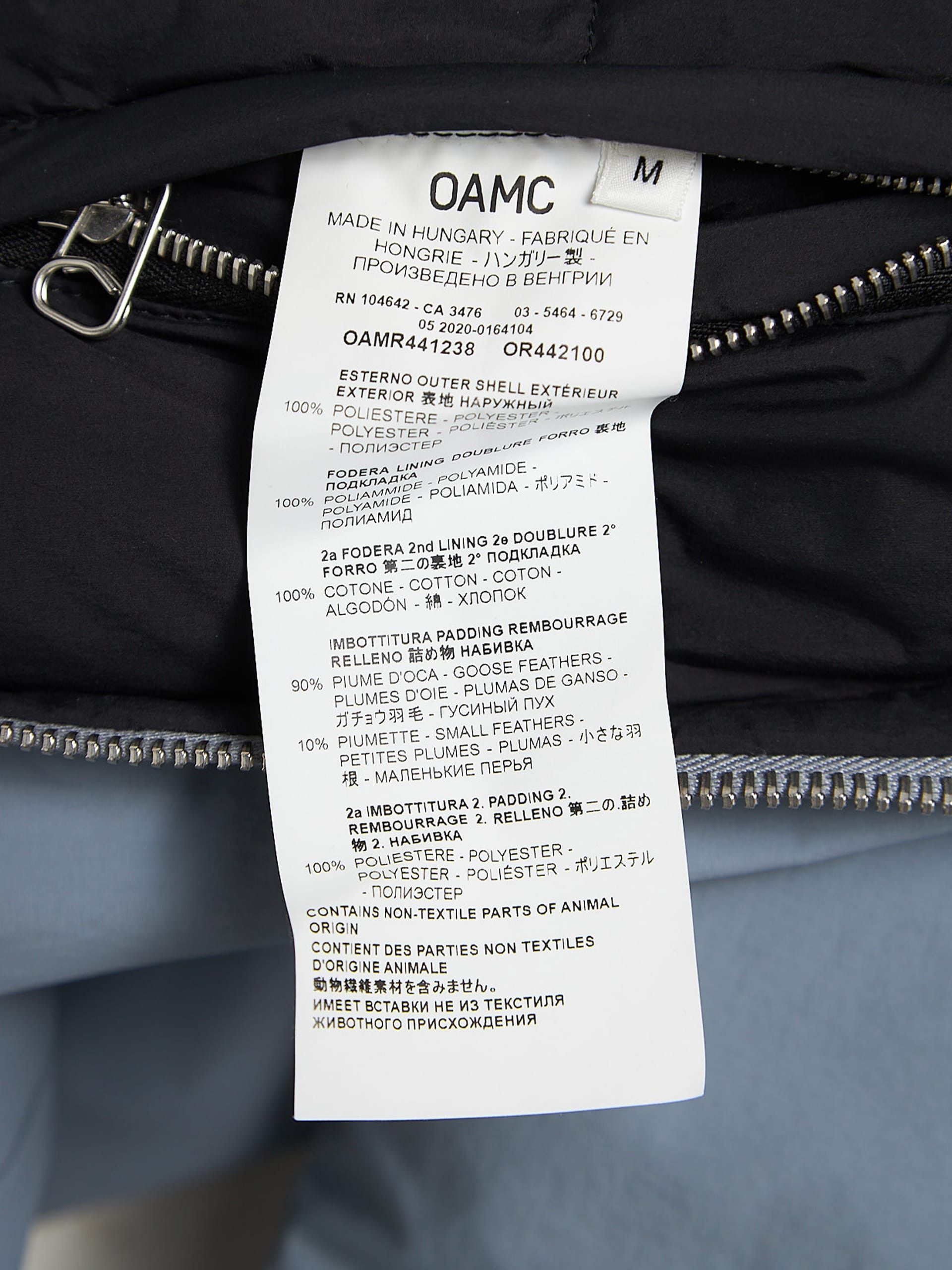 Oamc Light Blue Elongated Zipped Down Jacket | Grailed