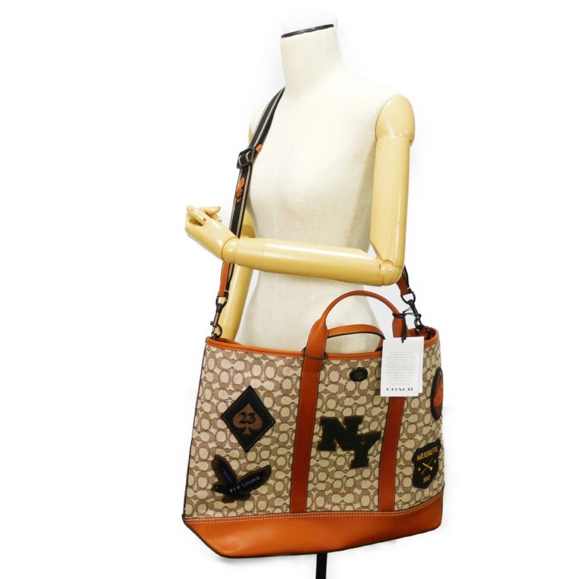 Coach COACH Tote Bag Toby Turnlock Shoulder Signature Jacquard