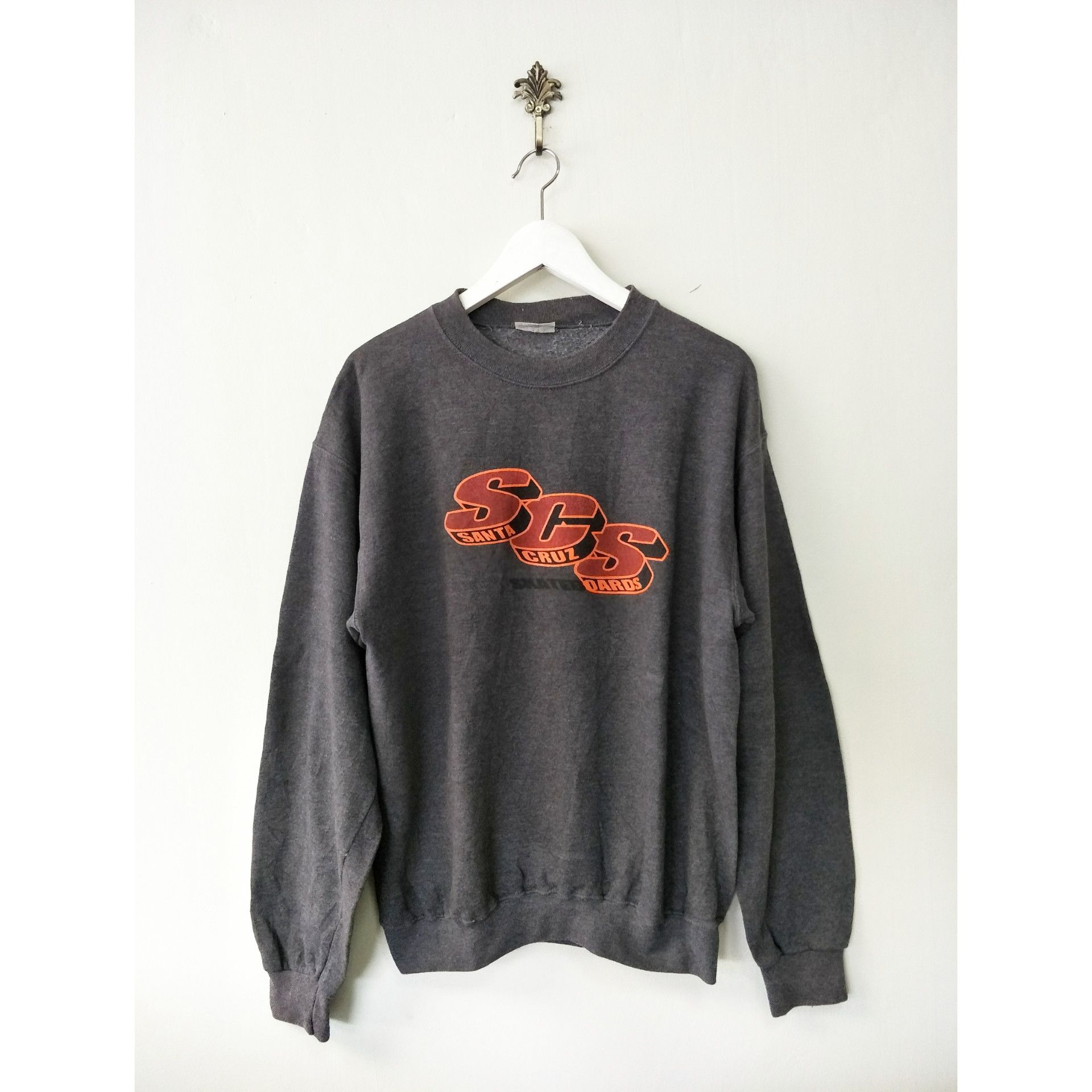 Santa Cruz Skateboards × Vintage Rare Vintage Classic 90's Santa Cruz SCS Skateboard Crewneck Size US M / EU 48-50 / 2 - 1 Thumbnail
