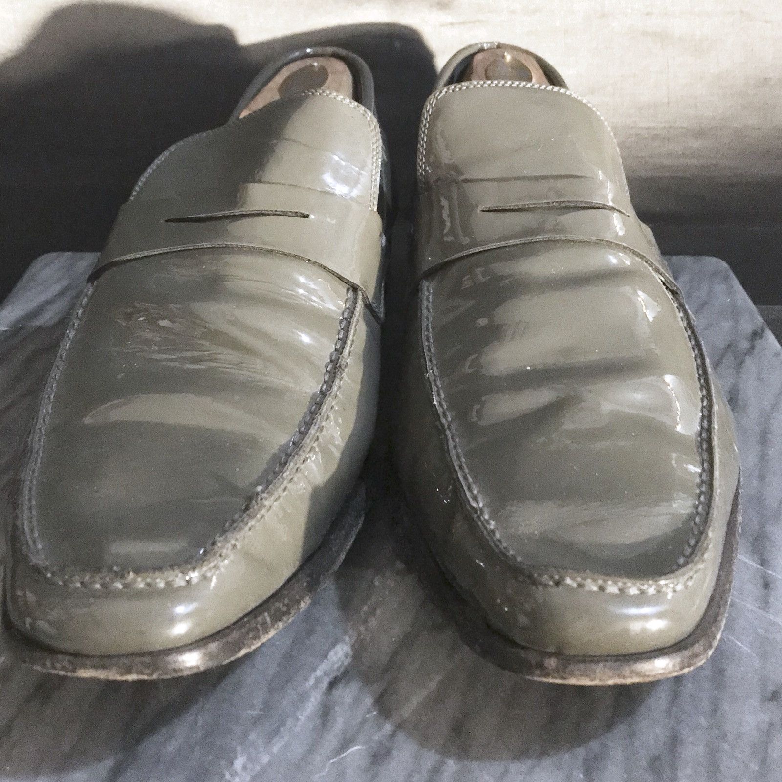Dior × Hedi Slimane Dior Homme Moss Green Patent Leather Loafer Size US 11 / EU 44 - 4 Thumbnail