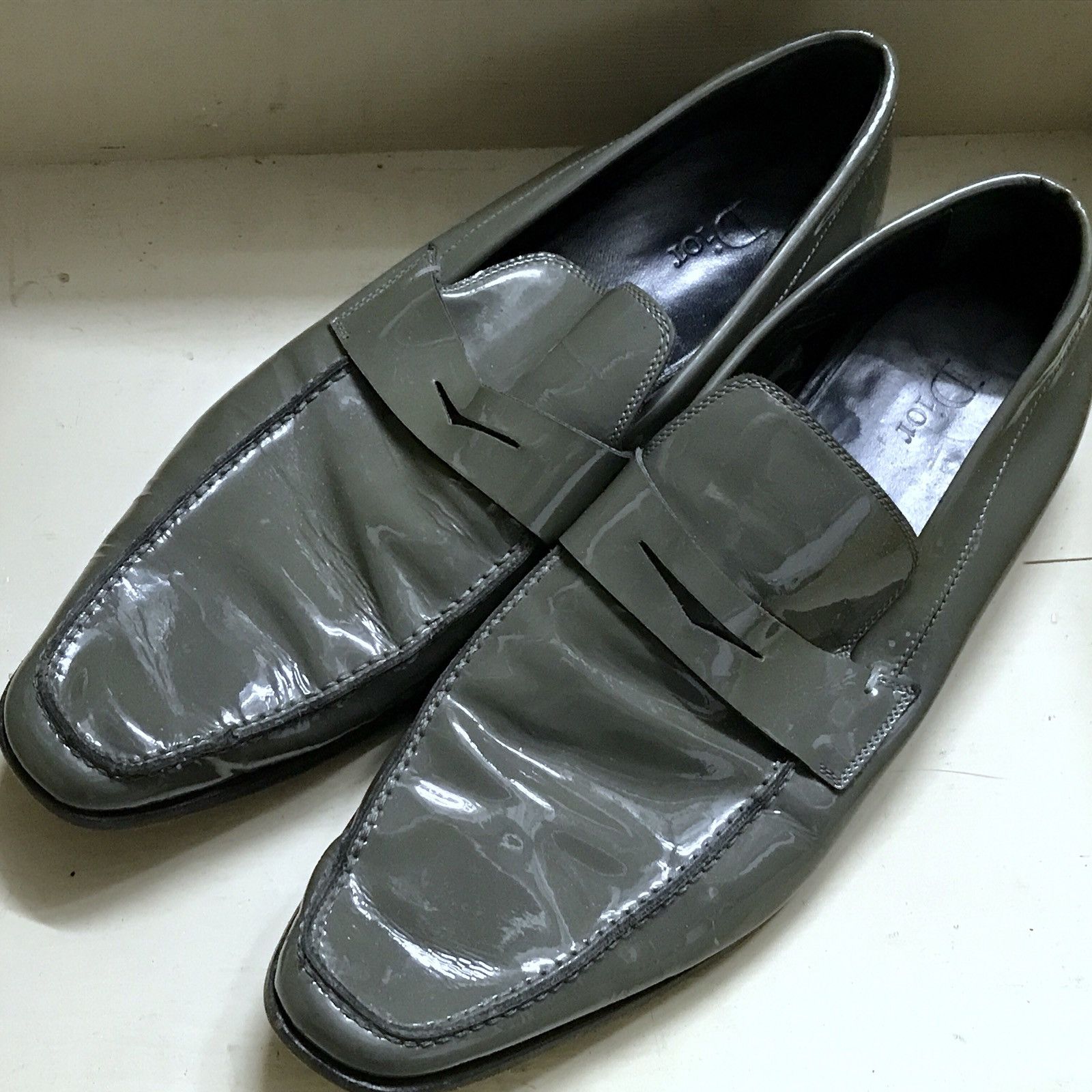 Dior × Hedi Slimane Dior Homme Moss Green Patent Leather Loafer Size US 11 / EU 44 - 2 Thumbnail