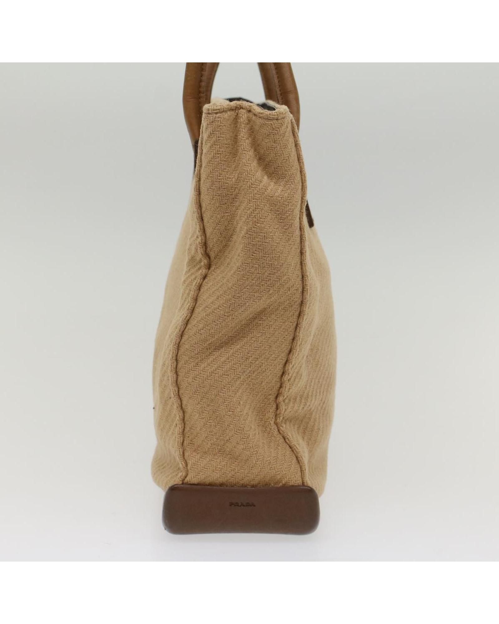 Prada Luxurious Brown Wool Tote Bag Size ONE SIZE - 5 Thumbnail