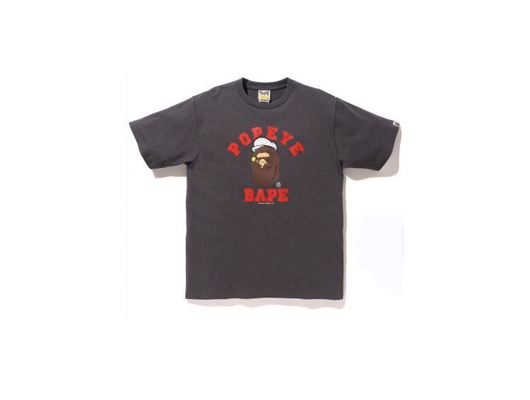 Bape A Bathing Ape X Popeye College Tee Grailed