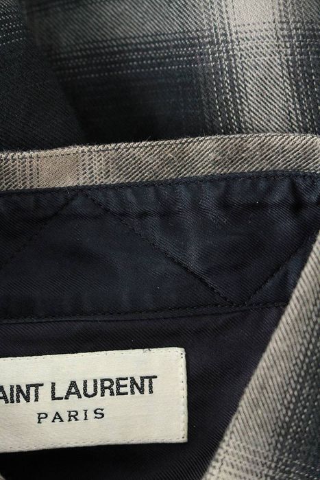 Saint Laurent Paris Shirt Black x Gray Oversized Ombre check Long ...