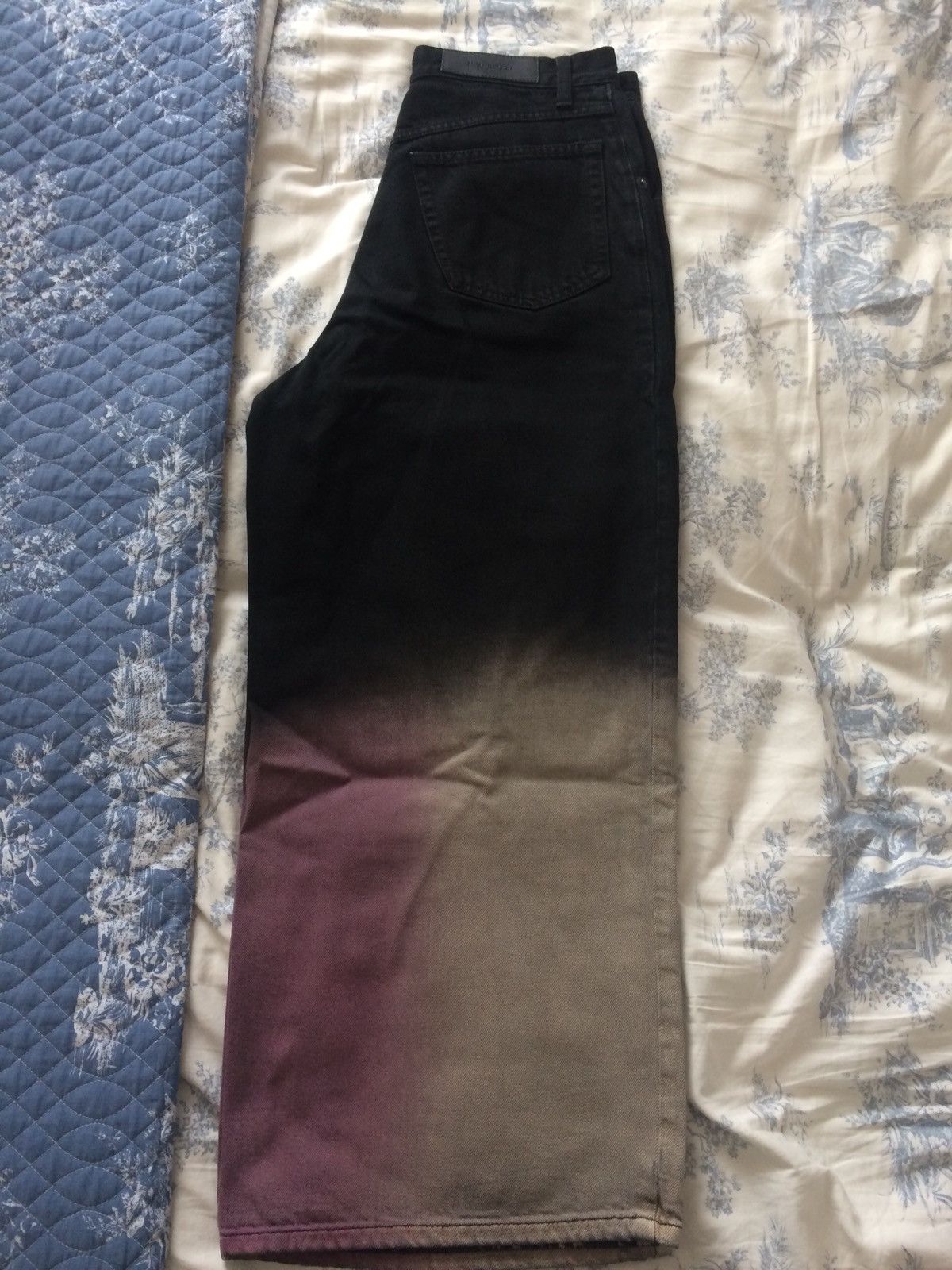 JW Anderson Purple and Grey Dip Dyed Cropped Denim Trousers Size US 30 / EU 46 - 2 Thumbnail