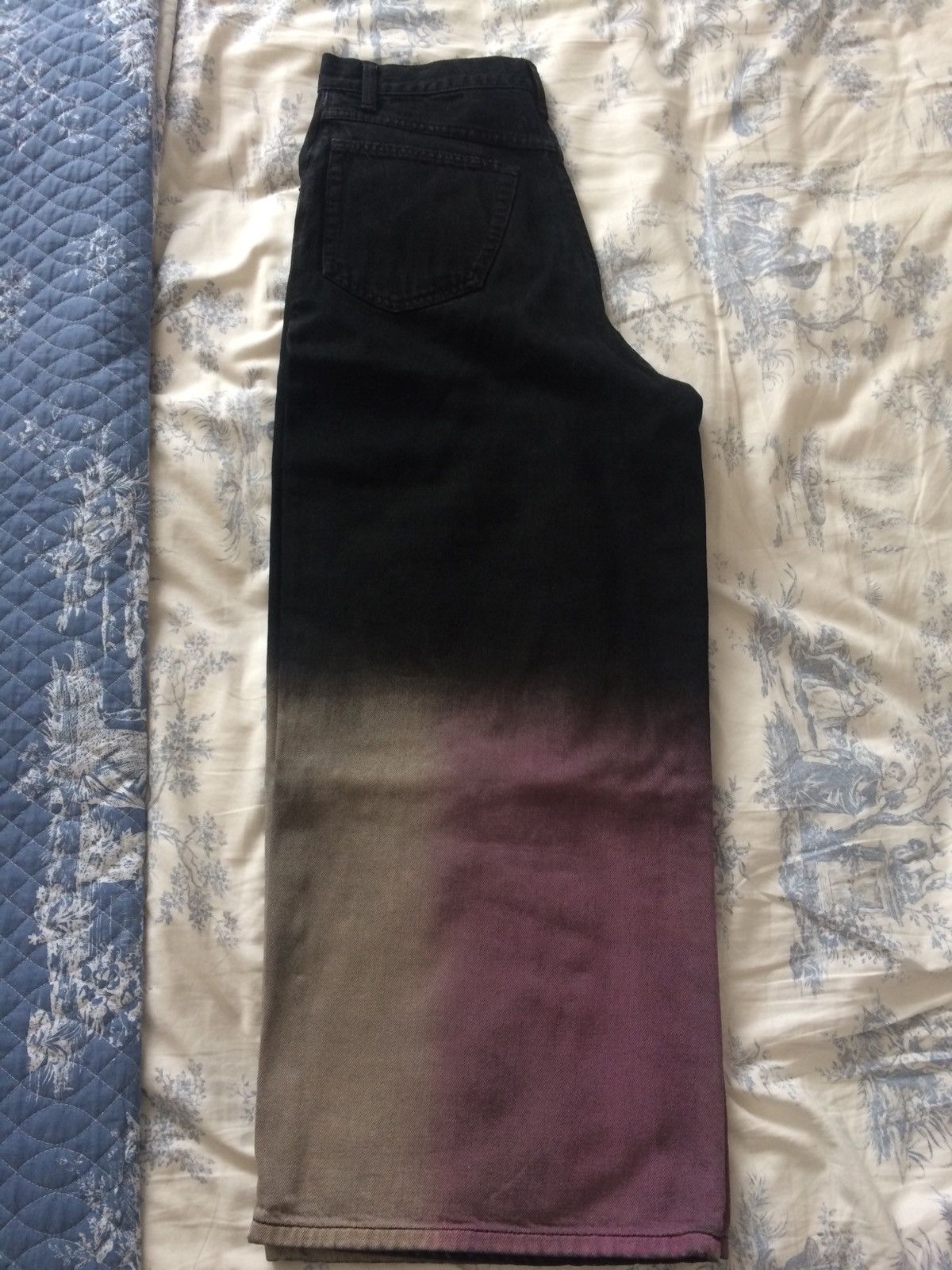 JW Anderson Purple and Grey Dip Dyed Cropped Denim Trousers Size US 30 / EU 46 - 3 Thumbnail