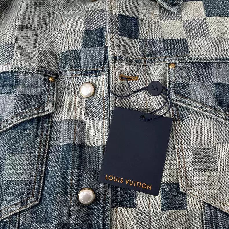 Louis Vuitton Louis Vuitton Mosaic effect printed long sleeved checkerboard denim jacket Size US M / EU 48-50 / 2 - 3 Thumbnail