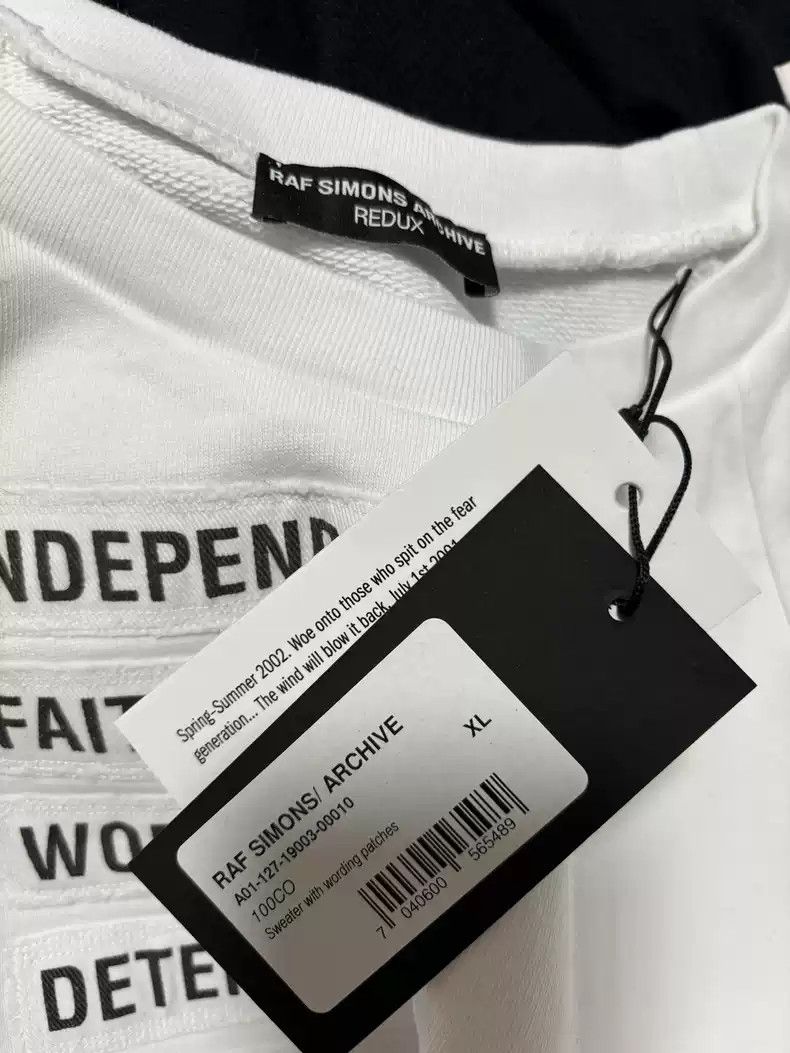 Raf Simons Raf simons white slogan sweater Size US XL / EU 56 / 4 - 3 Thumbnail